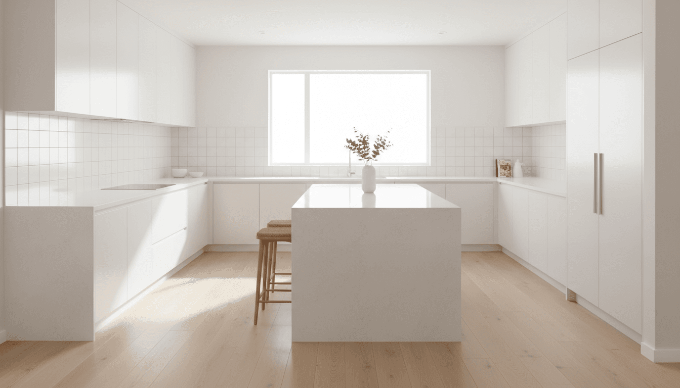 Bright, spotless kitchen after a professional clean