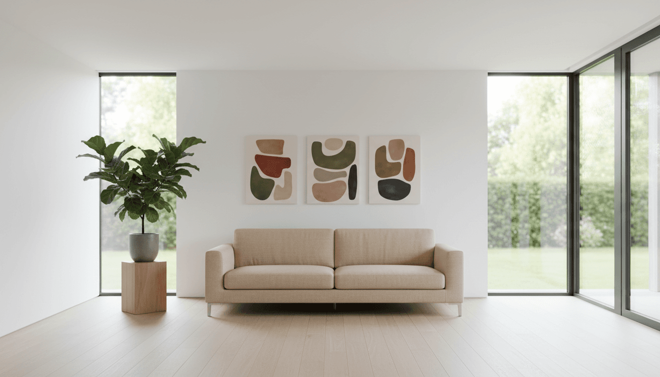 Bright clean living space with sunlight through windows